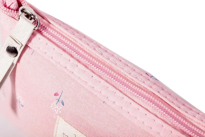New Flower Print Canvas Women Makeup Bag Toiletries Organize Zipper Bag Travel Wash Pouch Cosmetic Bag Female Make Up Bag