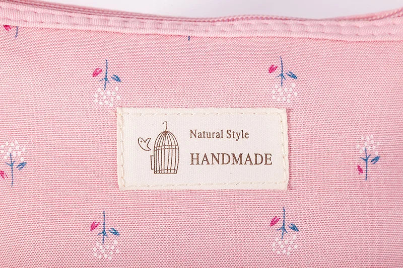 New Flower Print Canvas Women Makeup Bag Toiletries Organize Zipper Bag Travel Wash Pouch Cosmetic Bag Female Make Up Bag