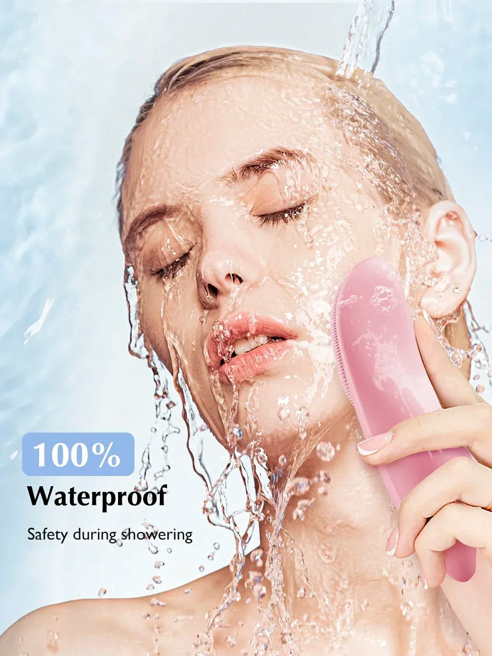 Electric Silicone Cleansing Brush USB Sonic Deep Electric Cleansing Brush Pore Blackhead Remover Double Sided Face Wash Brush