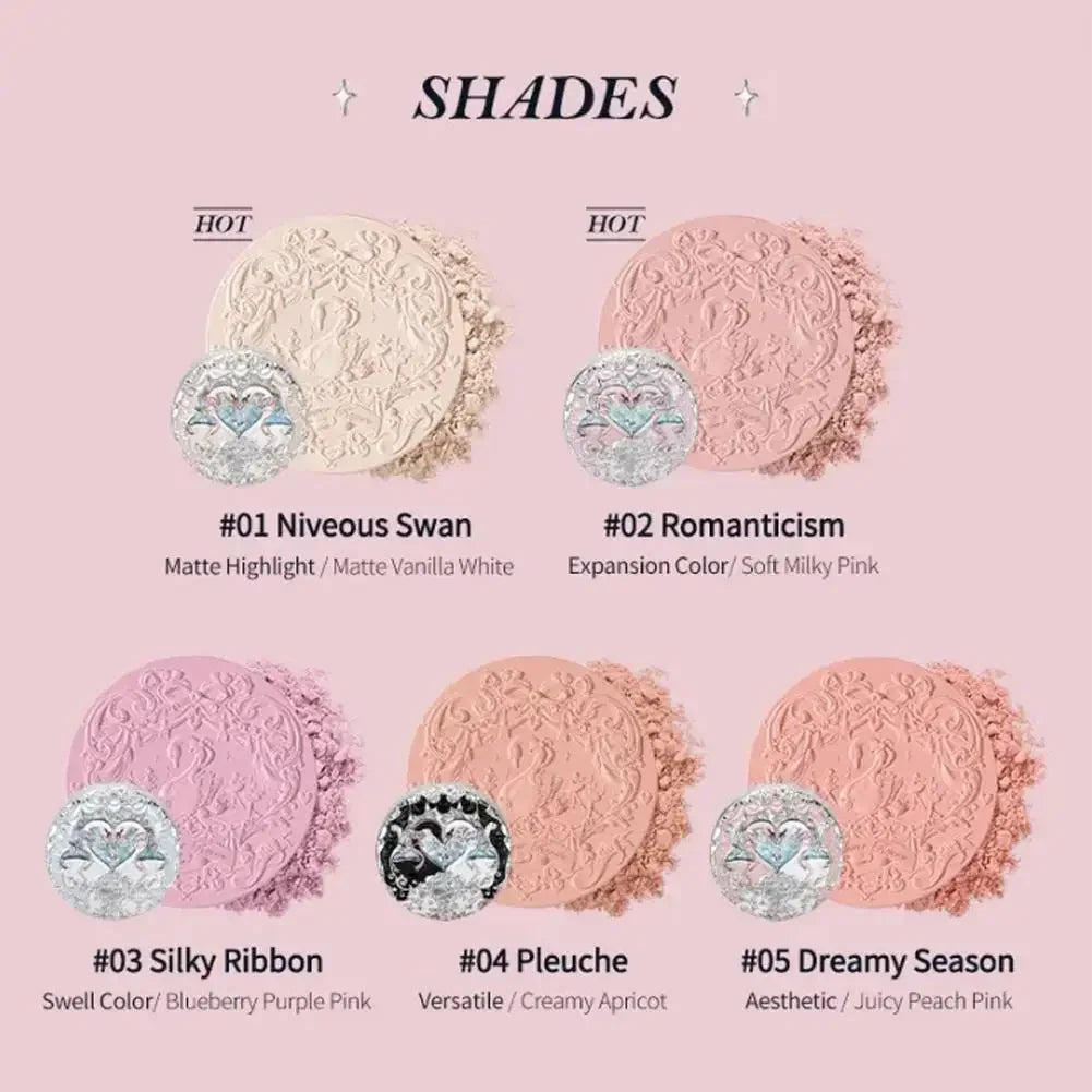 Flower Knows  Embossed Blush Fine Powder Makeup Smooth Long-Lasting Blusher Face Enhancing Makeup Color