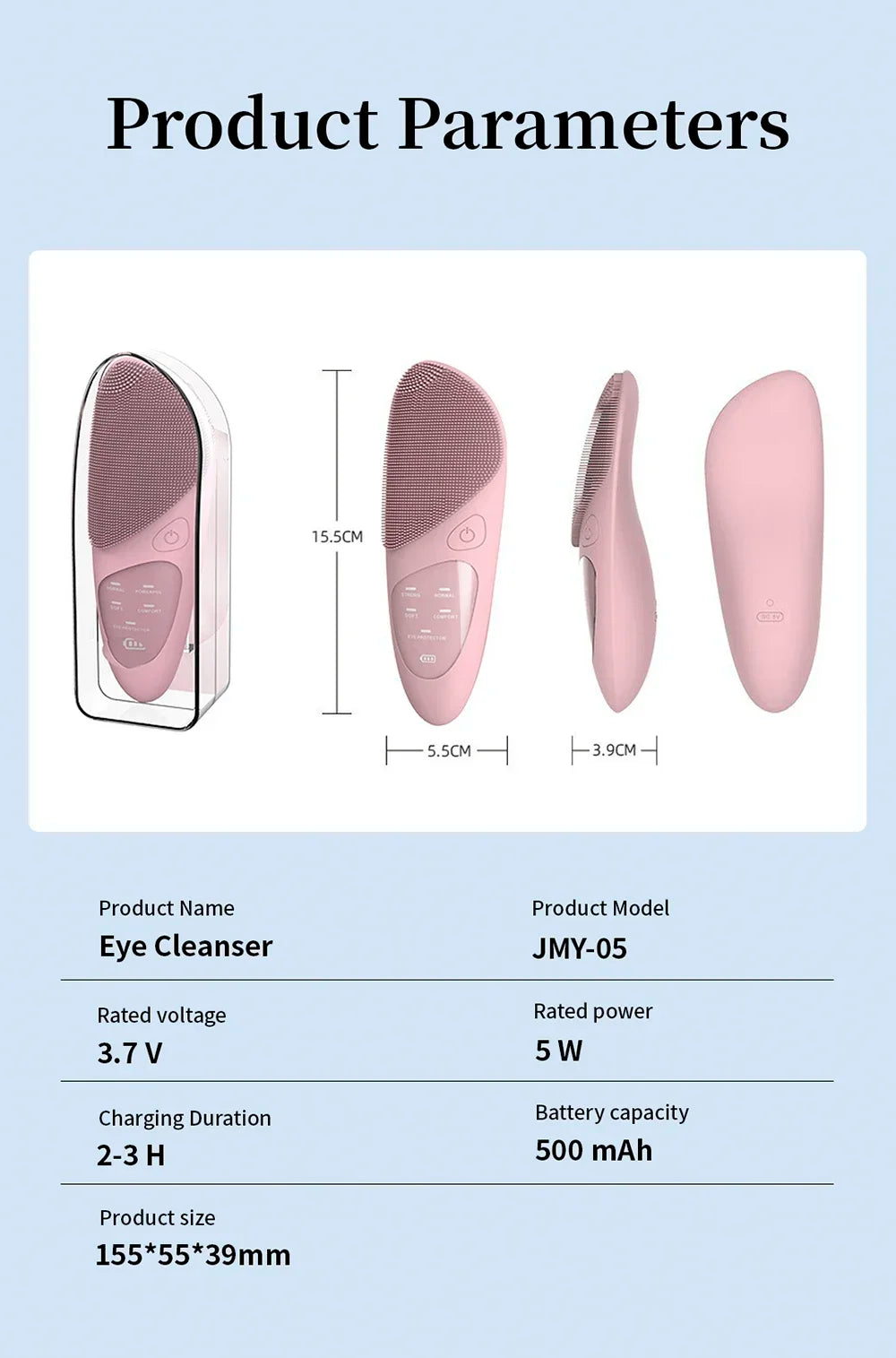 Electric Silicone Cleansing Brush USB Sonic Deep Electric Cleansing Brush Pore Blackhead Remover Double Sided Face Wash Brush