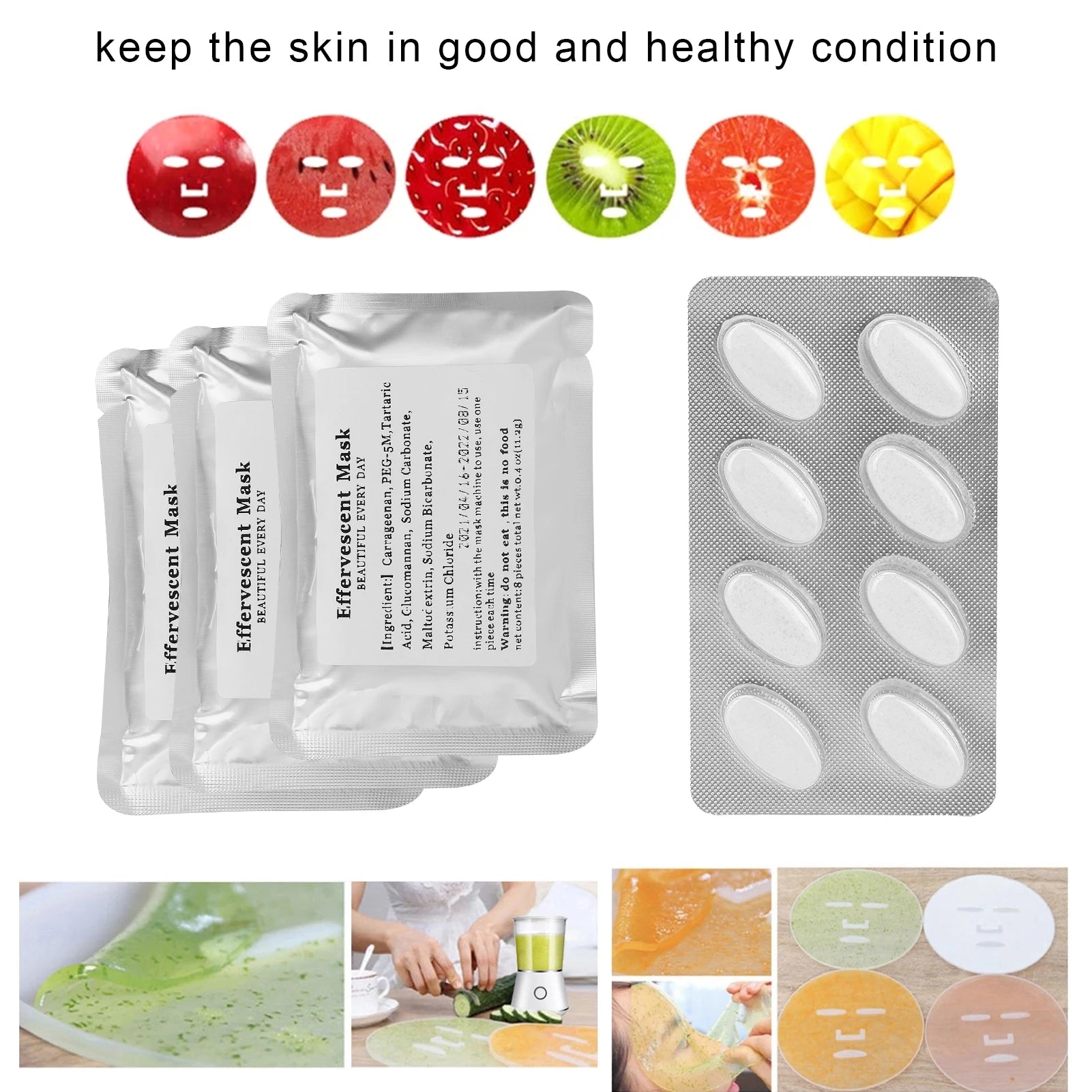 32Pcs Facial Care Collagen Capsule Mask Machine Collagen Capsule Natural Fruit Vegetable Facial Care Mask Maker Accessory