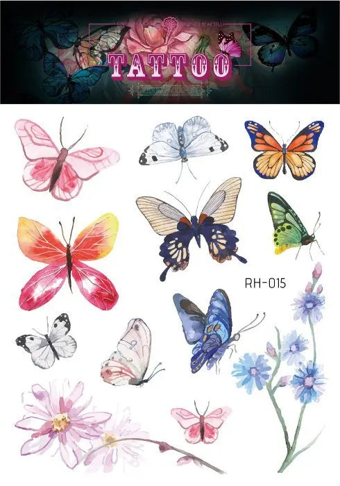 Purple Fairy Butterfly Tattoo Stickers Waterproof Eyes Face Stickers Glitters Body Art Fake Tattoos Dance Music Festival Make Up