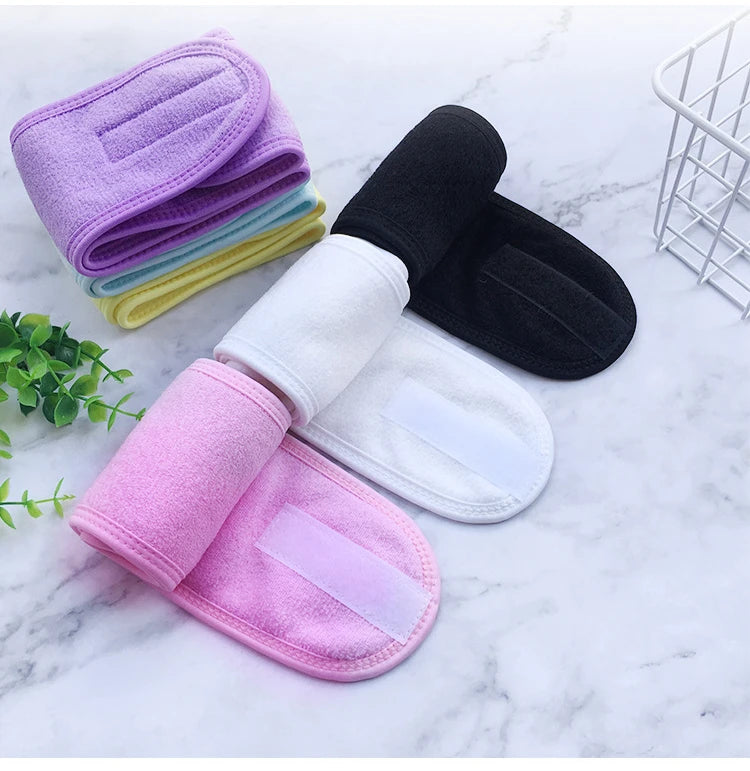 Head Bands Adjustable Wide Hairband Yoga Spa Bath Shower Makeup Wash Face Cosmetic Headband for Women Ladies Make Up Accessories