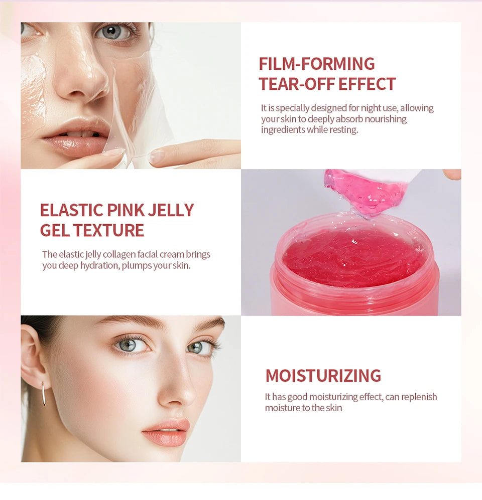 Lakerain Collagen Peeling Mask Rejuvenating Hydrolyzed Deeply Nourish Tighten Moisturizing Collagen Jelly Cream Set With Brush