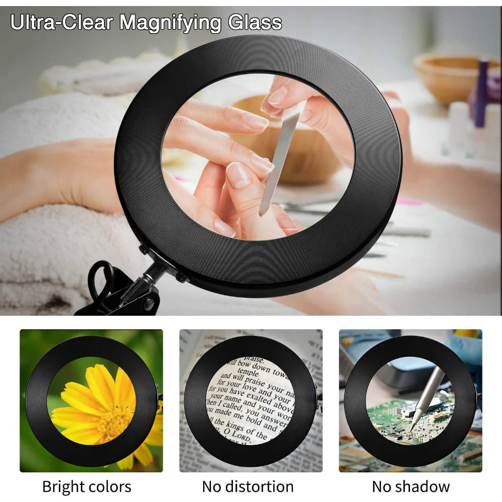 72LED 8X/10X NEW Illuminated Magnifier USB 3 Colors LED Magnifying Glass for Soldering Iron Repair/Table Lamp/Skincare Beauty