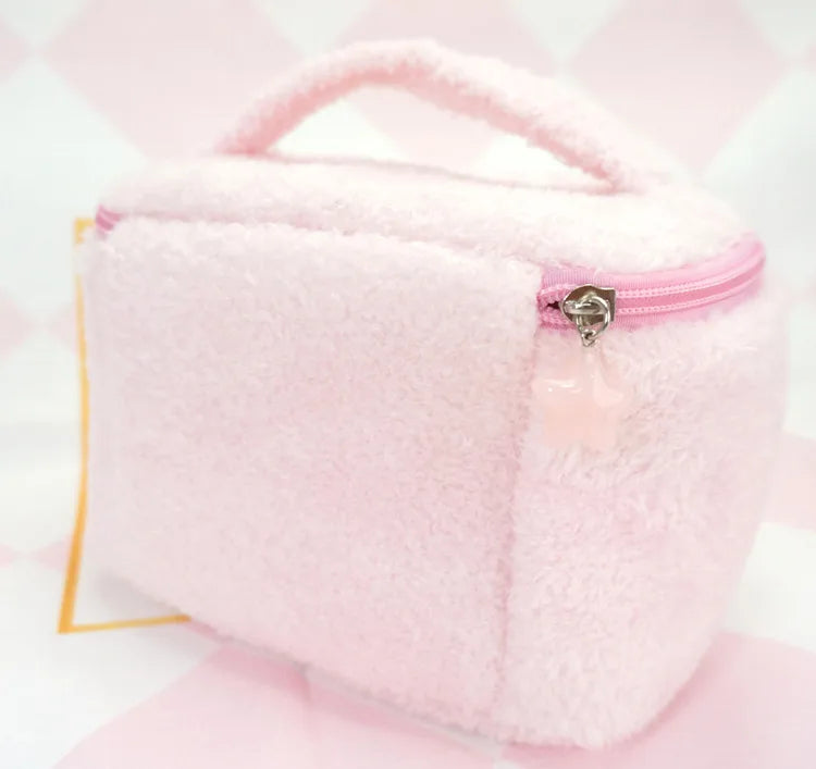 Sanrio Hello Kitty Plush Cosmetic Bag Cute Kuromi My Melody Zipper Large  Women Travel Make Up Toiletry Bag Washing Pouch Pouch