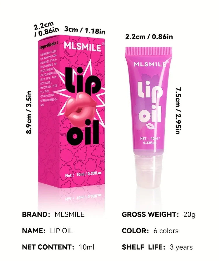 Fruit Hydrating Lip Glow Oil, Moisturizing Lip Plumper Gloss, Transparent Plumping Lip Gloss, Lip Oil, Lip Balm for Lip Care