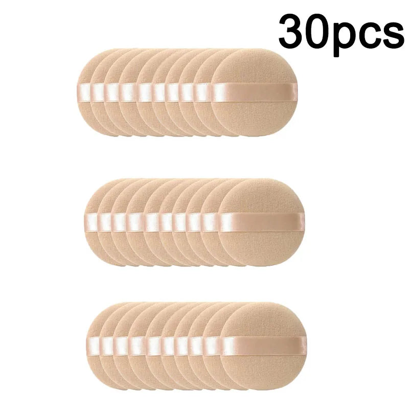 5pcs Round Facial Powder Foundation Puff ,Portable Soft Cosmetic Puff For Makeup Application, Beauty Tool Essential Make Up