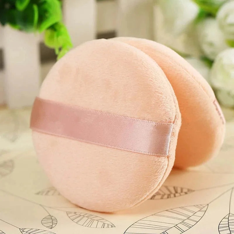 5pcs Round Facial Powder Foundation Puff ,Portable Soft Cosmetic Puff For Makeup Application, Beauty Tool Essential Make Up