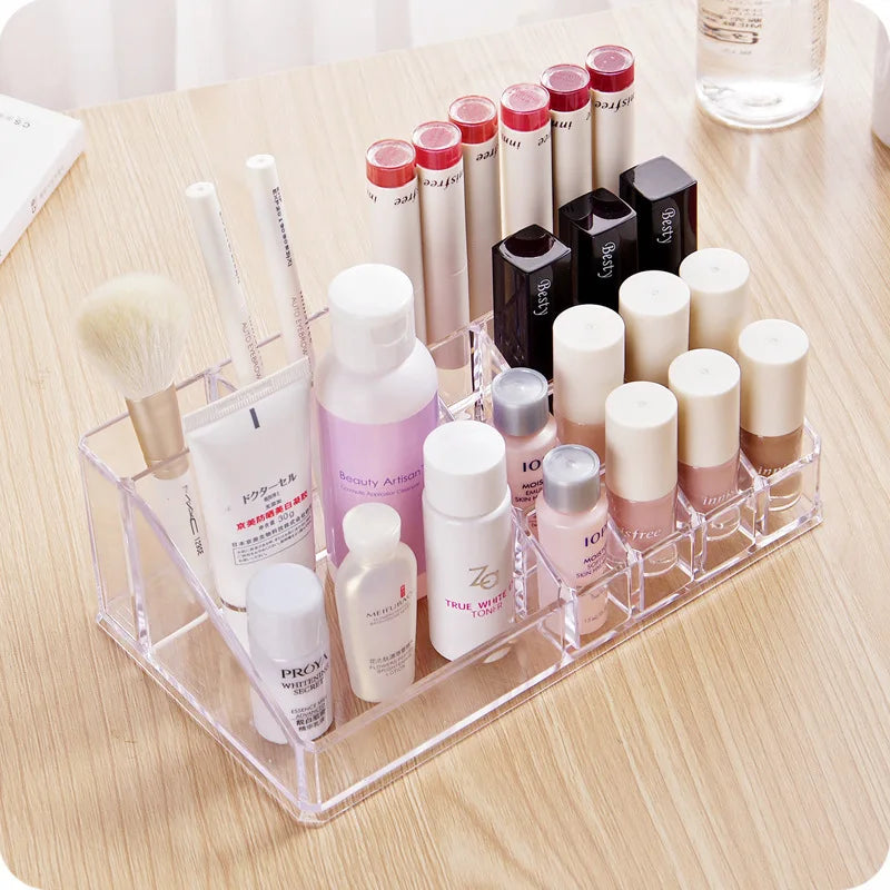 Lipstick Makeup Brush Case,transparent Acrylic Cosmetics Box Make Up Organizer Bucket,desk Pen Holder Jewelry Makeup Storage Box
