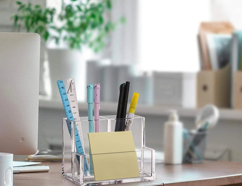 Lipstick Makeup Brush Case,transparent Acrylic Cosmetics Box Make Up Organizer Bucket,desk Pen Holder Jewelry Makeup Storage Box
