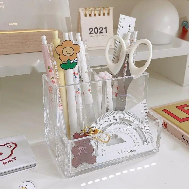Lipstick Makeup Brush Case,transparent Acrylic Cosmetics Box Make Up Organizer Bucket,desk Pen Holder Jewelry Makeup Storage Box