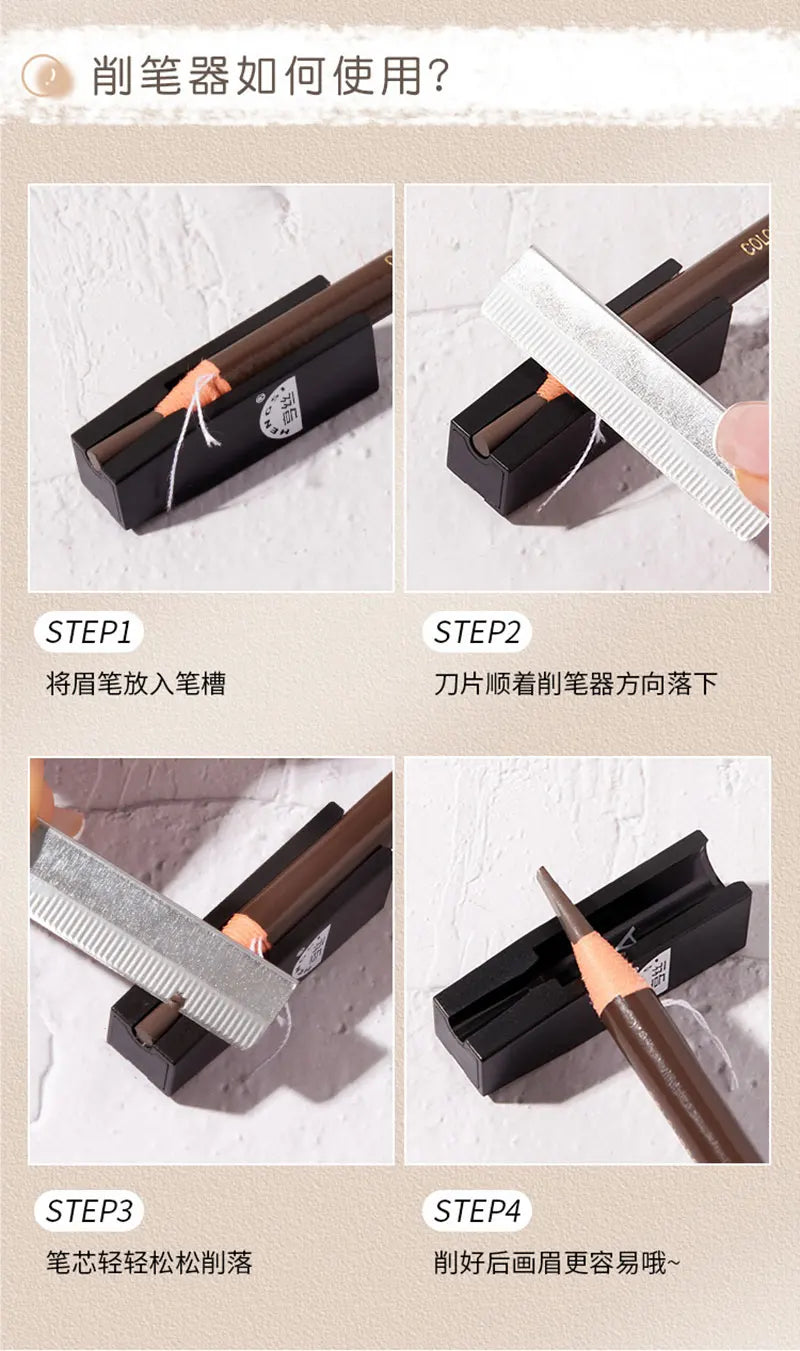 2Pcs Waterproof Eyebrow Pencil Long-lasting 5 Colors Natural Eye Brow Pen Brown Black Enhancer Dye Tint Pen Makeup Tools