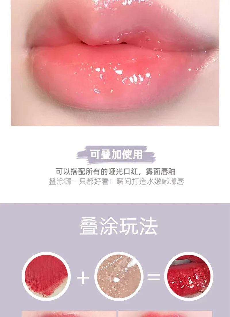 Peach Milk Lip Oil, Bee Lip Balm, Moisturizing Lip Balm, Soothing and Hydrating Lip Oil, Easily Repairs Dry, Cracked Lips