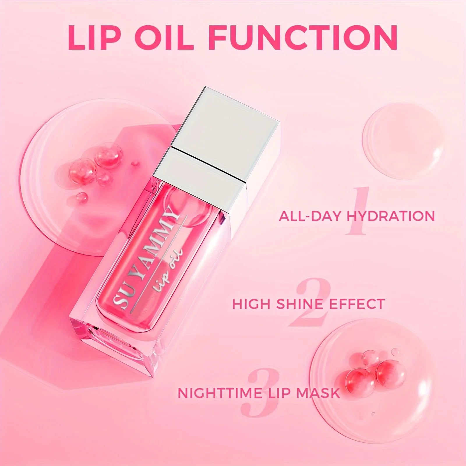 Hydrating Lip Glow Oil, Moisturizing Transparent Plumping Lip Gloss, Tinted for Lip Care and Dry Lip,Ideal Gift For Mother's Day