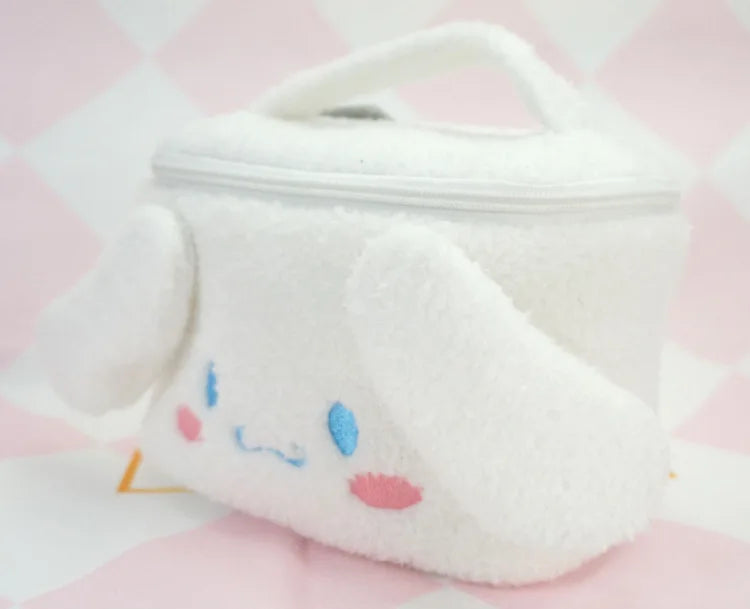 Sanrio Hello Kitty Plush Cosmetic Bag Cute Kuromi My Melody Zipper Large  Women Travel Make Up Toiletry Bag Washing Pouch Pouch