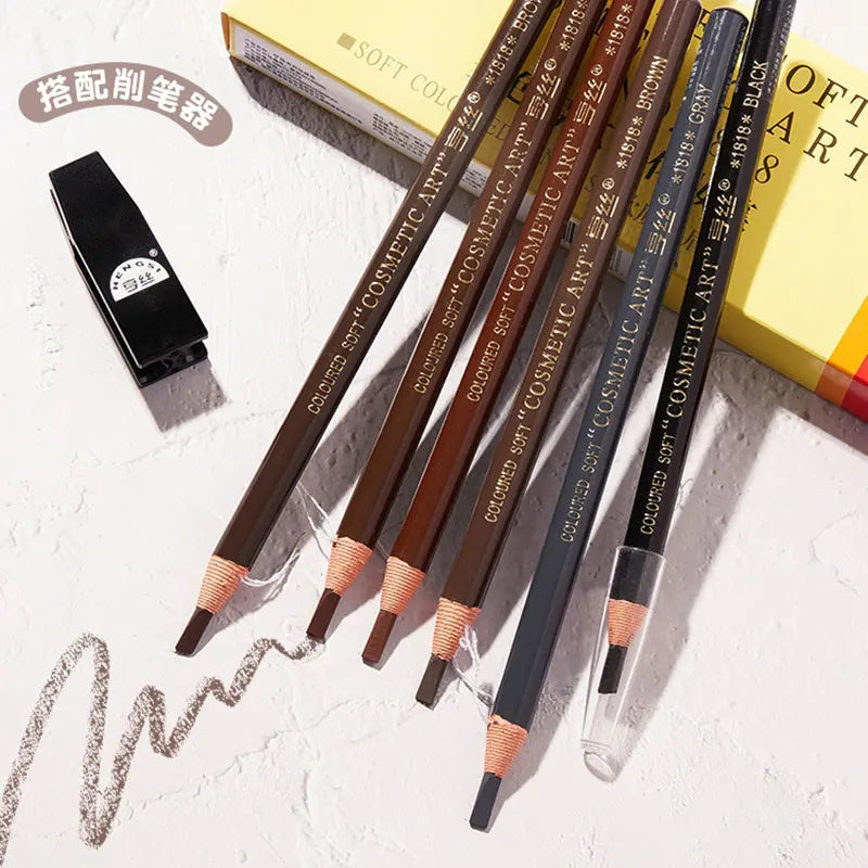 2Pcs Waterproof Eyebrow Pencil Long-lasting 5 Colors Natural Eye Brow Pen Brown Black Enhancer Dye Tint Pen Makeup Tools