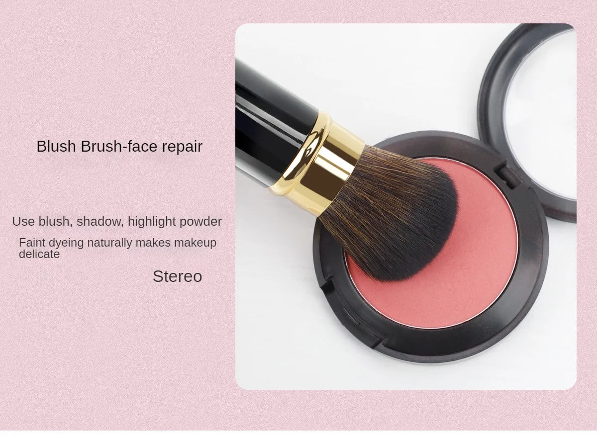 1 Pcs Retractable Makeup Brushes Powder Foundation Blending Blush Brush Make Up Cosmetics Brushes Female Metal Handle Brush