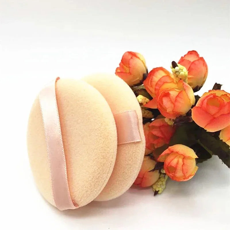 5pcs Round Facial Powder Foundation Puff ,Portable Soft Cosmetic Puff For Makeup Application, Beauty Tool Essential Make Up
