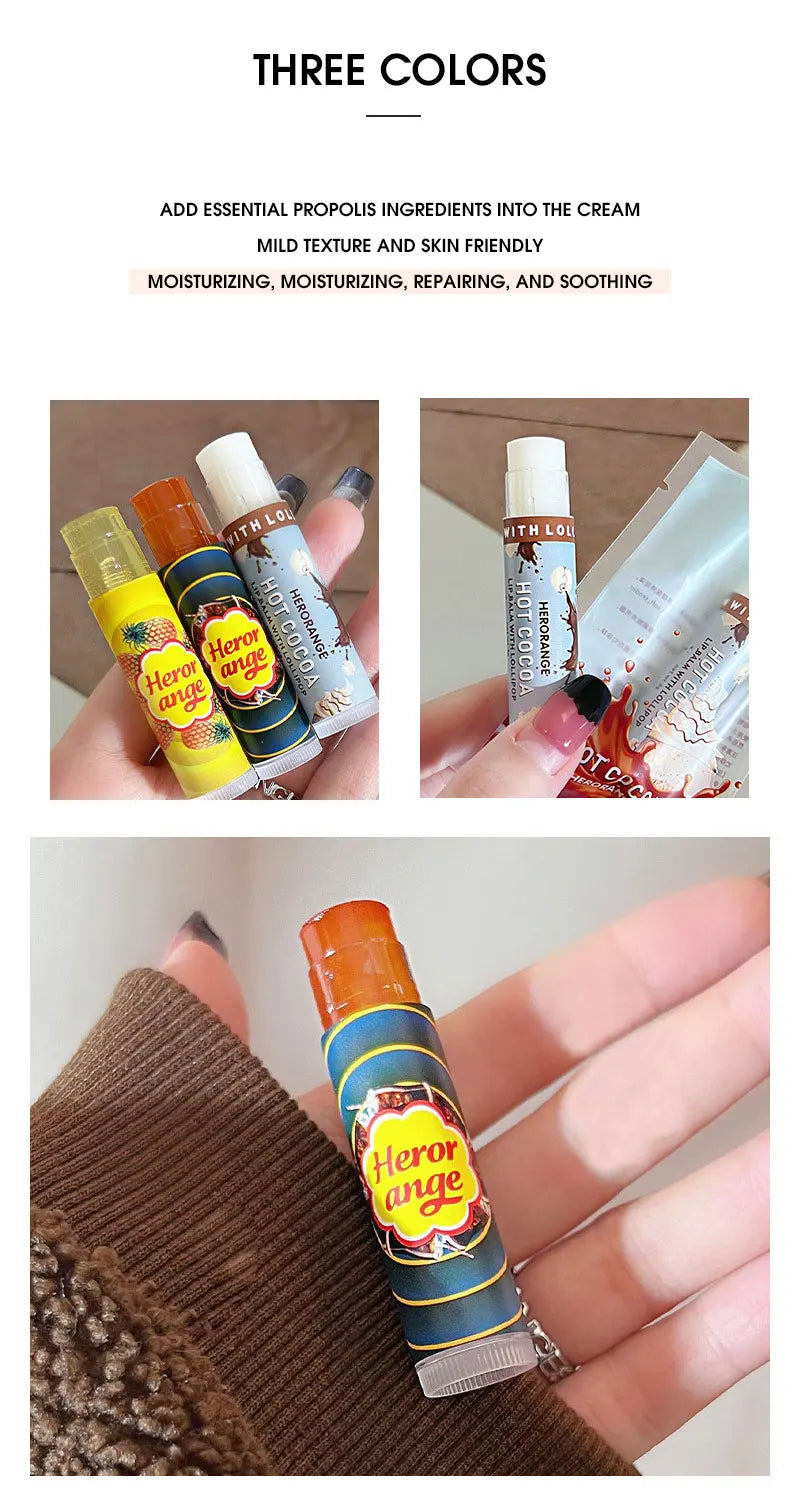 Multi flavor lollipop lipstick Hot Cocoa Lip Mask Moisturizes, moisturizes and reduces lip lines for men and women
