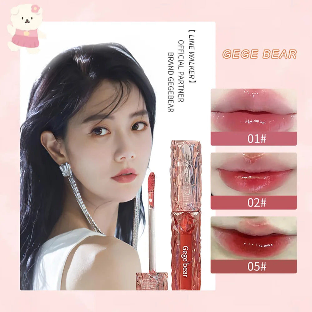 Gege Bear Crystal Mirror Water Lipgloss Hydrating And Ultra-Moisturizing High Shine Glossy Lip Tint Fuller Your Lips
