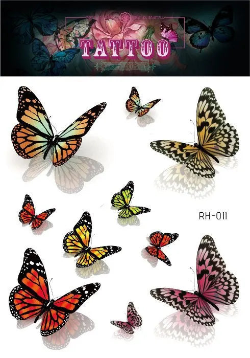Purple Fairy Butterfly Tattoo Stickers Waterproof Eyes Face Stickers Glitters Body Art Fake Tattoos Dance Music Festival Make Up