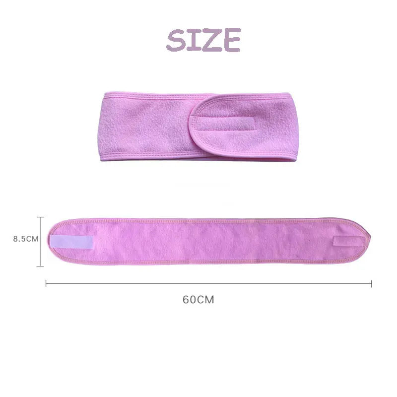 Head Bands Adjustable Wide Hairband Yoga Spa Bath Shower Makeup Wash Face Cosmetic Headband for Women Ladies Make Up Accessories