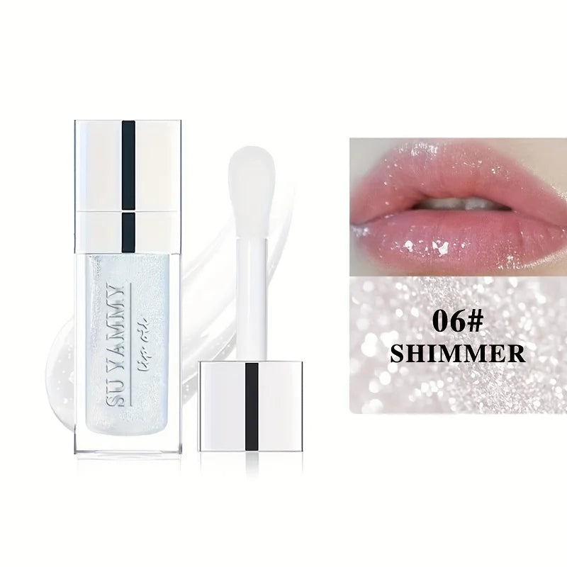 Hydrating Lip Glow Oil, Moisturizing Transparent Plumping Lip Gloss, Tinted for Lip Care and Dry Lip,Ideal Gift For Mother's Day