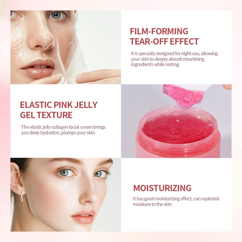 Lakerain Collagen Peeling Mask Rejuvenating Hydrolyzed Deeply Nourish Tighten Moisturizing Collagen Jelly Cream Set With Brush