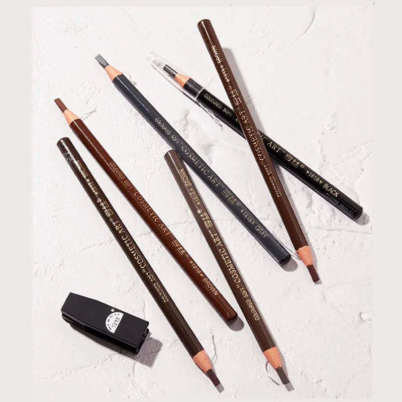 2Pcs Waterproof Eyebrow Pencil Long-lasting 5 Colors Natural Eye Brow Pen Brown Black Enhancer Dye Tint Pen Makeup Tools