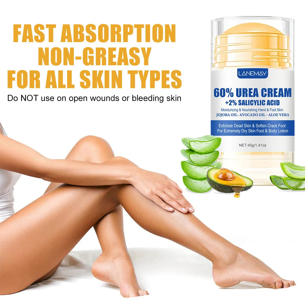 40g Urea Foot Cream Dry Cracked Feet Heel Gentle Exfoliation Softening Skin Ultra-Hydrating Hand Foot Care Cream Stick Protuct