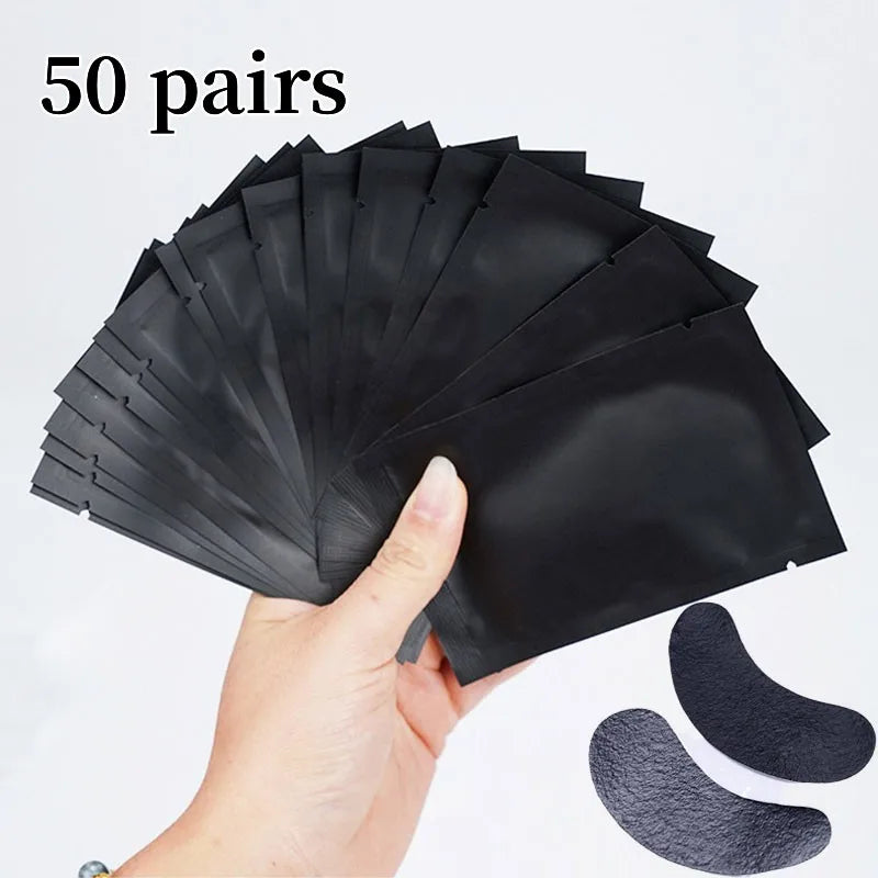 150 pairs Padding UV Black Patches For Eyelash Extension Eye Gel Pads Hydrogel Isolate UV rays Paper Stickers Wraps Makeup Tools