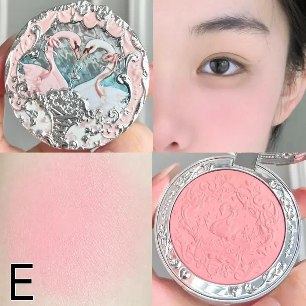 Flower Knows  Embossed Blush Fine Powder Makeup Smooth Long-Lasting Blusher Face Enhancing Makeup Color