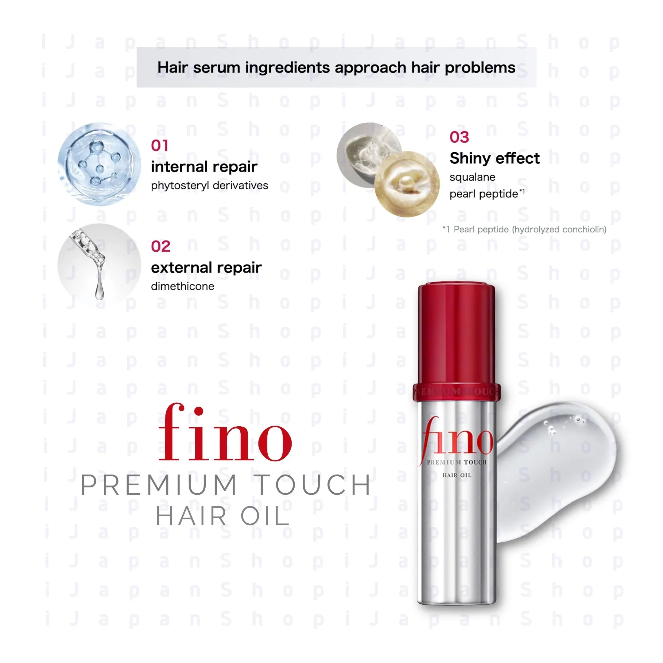 Fino Nourishing Hair Serum 70ml Lightweight Smoothing Serum for Dry/Frizzy Hair Instant Shine & Repair Hair Mask
