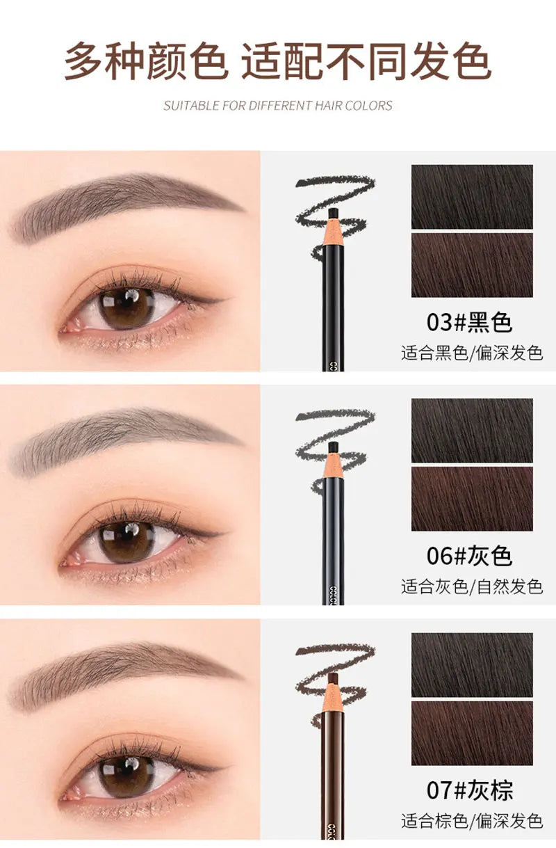 2Pcs Waterproof Eyebrow Pencil Long-lasting 5 Colors Natural Eye Brow Pen Brown Black Enhancer Dye Tint Pen Makeup Tools