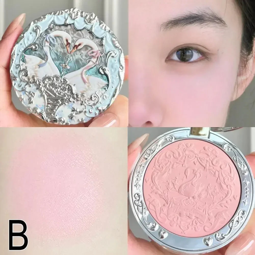 Flower Knows  Embossed Blush Fine Powder Makeup Smooth Long-Lasting Blusher Face Enhancing Makeup Color