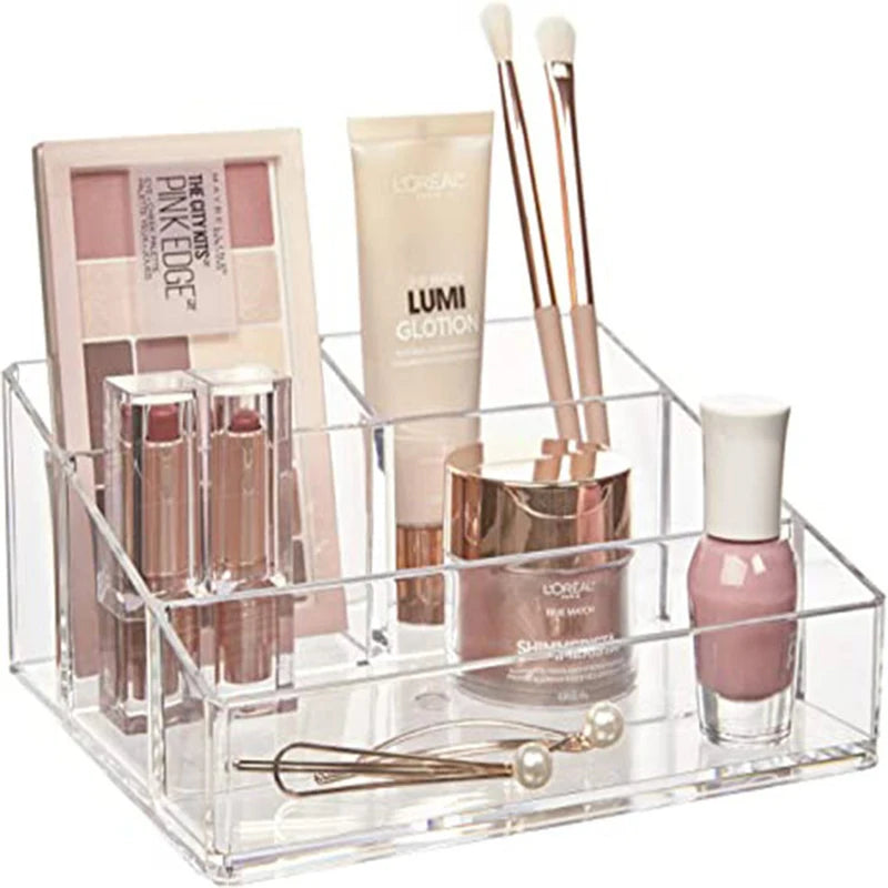 Lipstick Makeup Brush Case,transparent Acrylic Cosmetics Box Make Up Organizer Bucket,desk Pen Holder Jewelry Makeup Storage Box