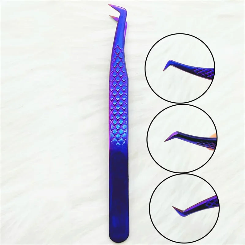 1PC Precision False Lashes Eyelashes Extension Tweezers volume fans Pliers Nail Clips non-slip Professional Beauty make up Tools