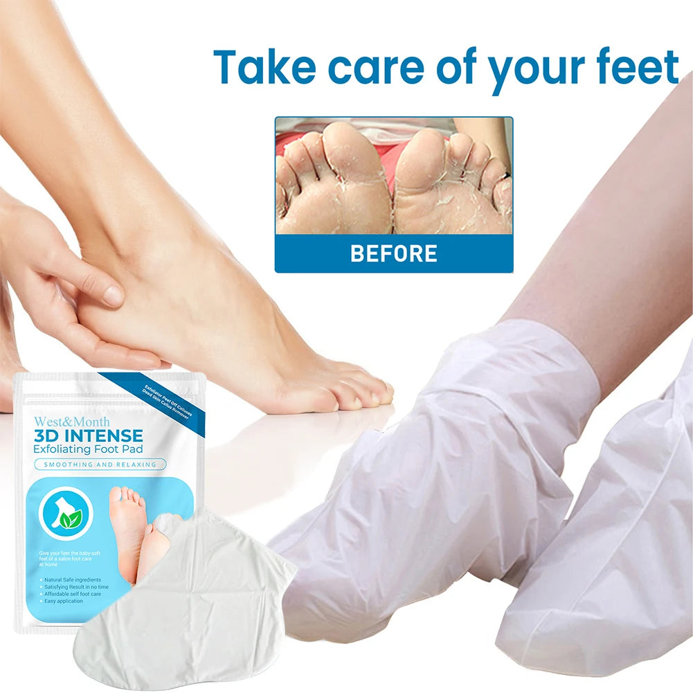 1 Pair Exfoliating Callus Booties Feet Care Foot Mask Sheet Pack Mildly Nourish Moisturizing for Dry Cracked Feet
