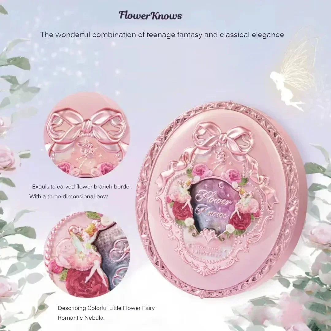 Flower Knows  Embossed Blush Fine Powder Makeup Smooth Long-Lasting Blusher Face Enhancing Makeup Color