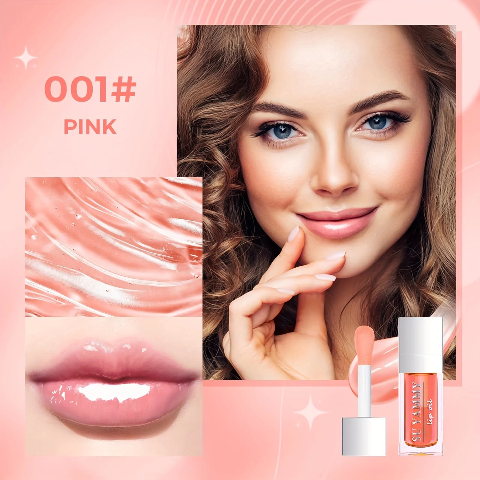 Hydrating Lip Glow Oil, Moisturizing Transparent Plumping Lip Gloss, Tinted for Lip Care and Dry Lip,Ideal Gift For Mother's Day