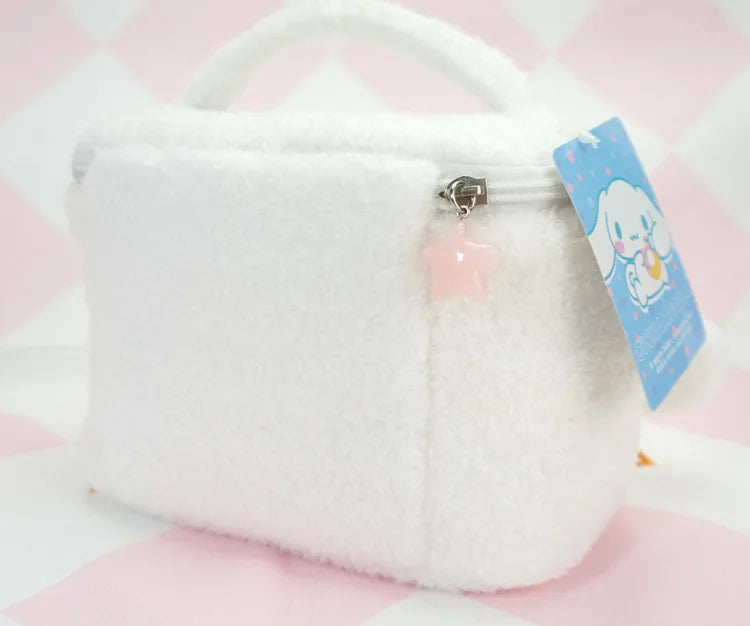 Sanrio Hello Kitty Plush Cosmetic Bag Cute Kuromi My Melody Zipper Large  Women Travel Make Up Toiletry Bag Washing Pouch Pouch