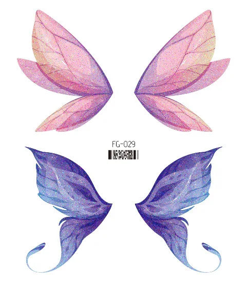 Purple Fairy Butterfly Tattoo Stickers Waterproof Eyes Face Stickers Glitters Body Art Fake Tattoos Dance Music Festival Make Up