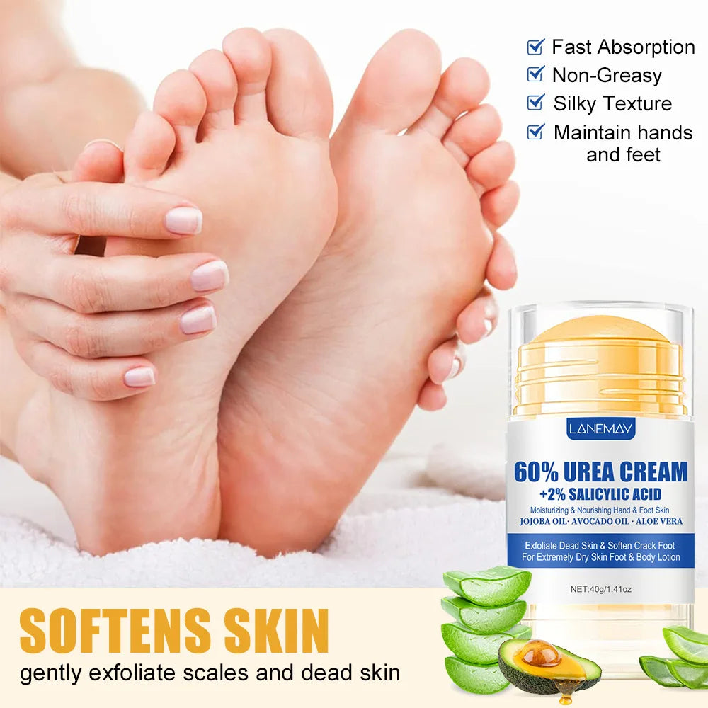 40g Urea Foot Cream Dry Cracked Feet Heel Gentle Exfoliation Softening Skin Ultra-Hydrating Hand Foot Care Cream Stick Protuct