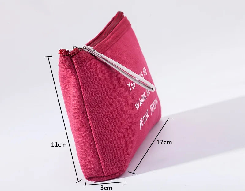 New Flower Print Canvas Women Makeup Bag Toiletries Organize Zipper Bag Travel Wash Pouch Cosmetic Bag Female Make Up Bag