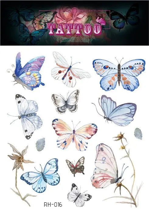 Purple Fairy Butterfly Tattoo Stickers Waterproof Eyes Face Stickers Glitters Body Art Fake Tattoos Dance Music Festival Make Up