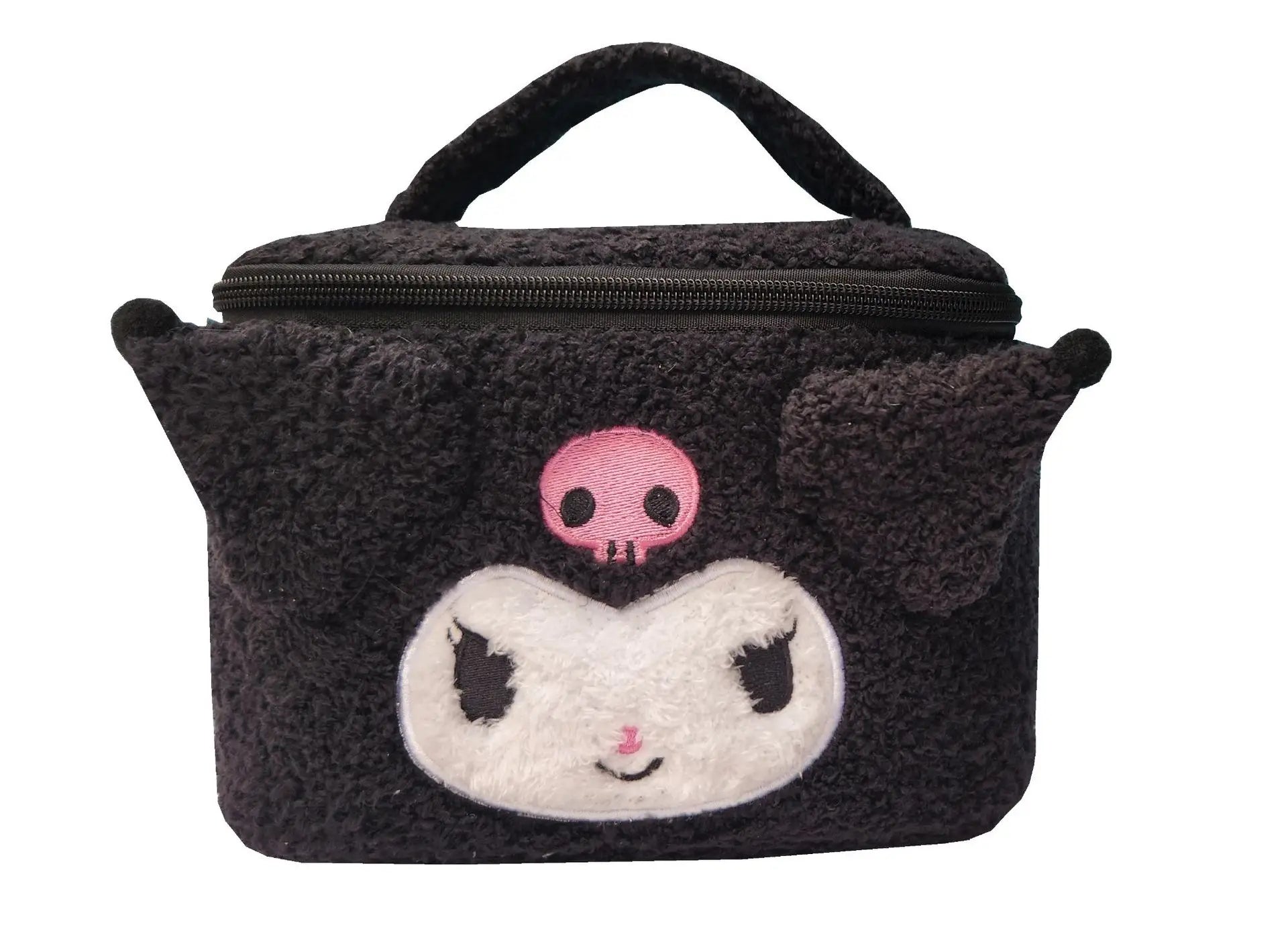 Sanrio Hello Kitty Plush Cosmetic Bag Cute Kuromi My Melody Zipper Large  Women Travel Make Up Toiletry Bag Washing Pouch Pouch