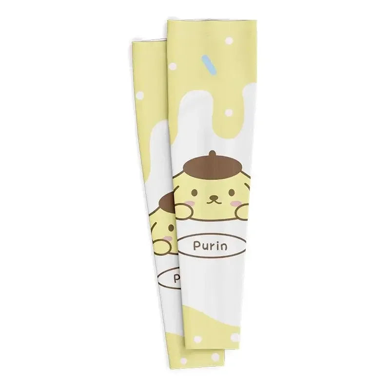 Sanrio Anime Hello Kitty 1Pair Kids Arm Sleeves Sun Protection Cooling UV Protection Sleeves Anti-Slip Ice Silk Arm Covers Gift