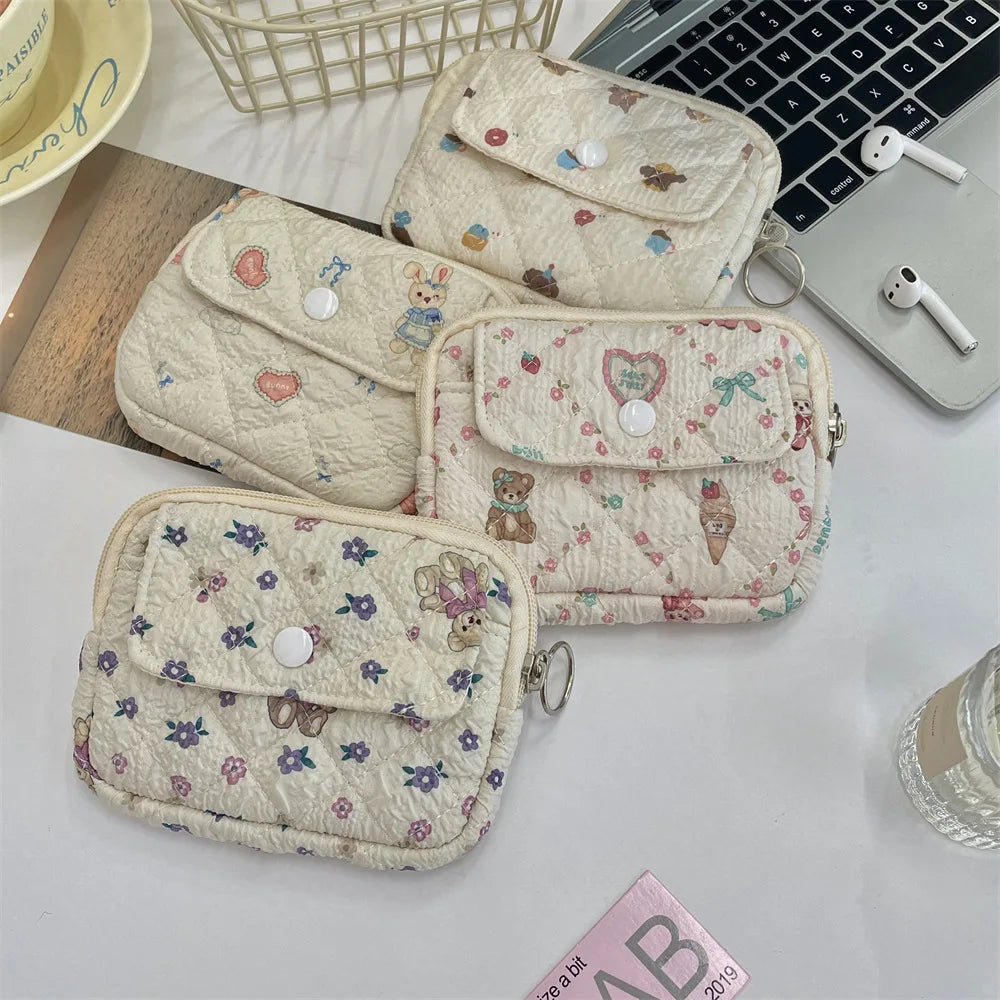 Cute Cartoon Small Travel Cosmetic Lipstick Earphone Card Portable Storage Bag Purse Women Gift Pouch In Make up Bags Organizer